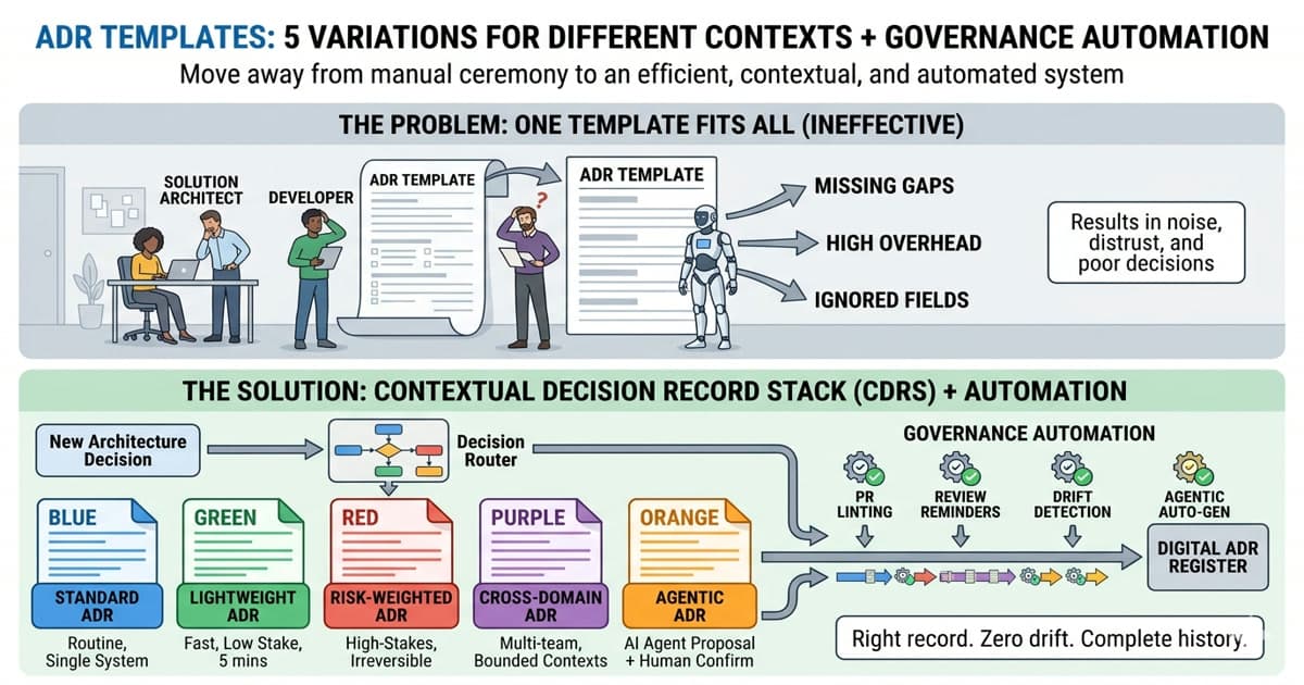 ADR Templates: 5 Variations for Different Contexts + Governance Automation