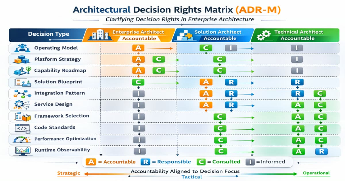 Architectural Decision Rights Matrix: Governing Enterprise, Solution, and Technical Architecture
