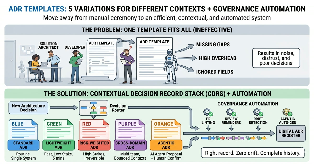 ADR Templates: 5 Variations for Different Contexts + Governance Automation