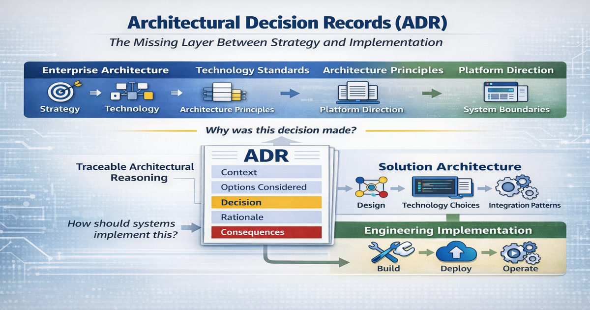 Architectural Decision Records (ADR): The Missing Layer Between Strategy and Implementation